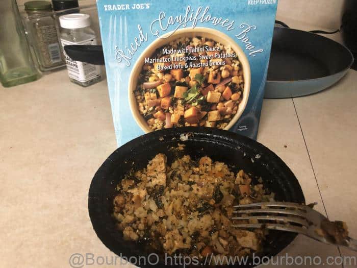 This riced cauliflower bowl from Trader Joe’s is a complete meal in itself