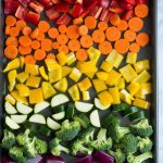 Always spread the veggies out evenly on the baking sheet